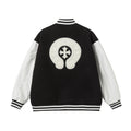 Varsity Jacket - Black White Gothic Baseball Coat 2206