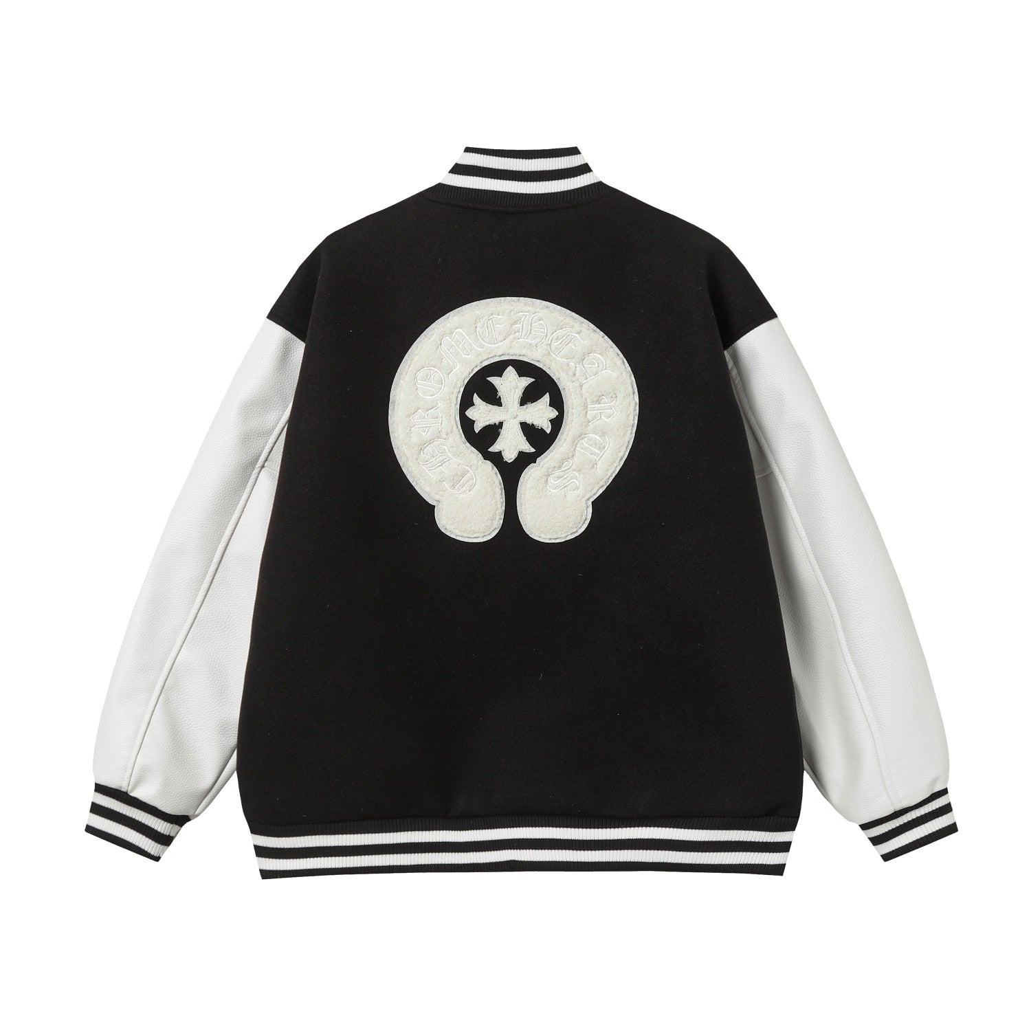Varsity Jacket - Black White Gothic Baseball Coat 2206